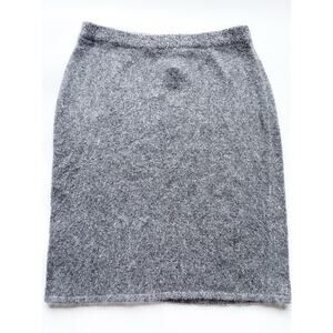 Women's Vintage Segue Silk Angora Lambswool Blend Gray Pull On Skirt Size Large
